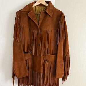 Fringe Suede Jacket - Brown